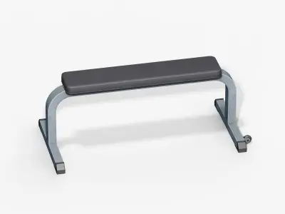 Flat Bench  Low-poly 3D model