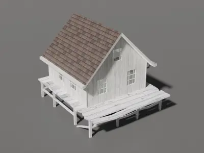 House wooden 3D model