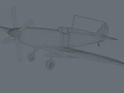 Fictional AURI Indonesian Air Force Spitfire Low-poly 3D model
