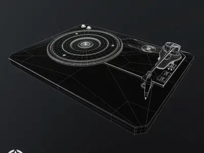 Gramophone Low-poly 3D model buy
