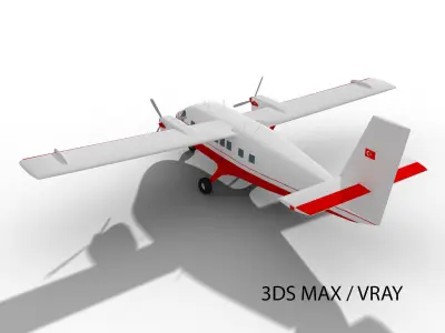 DHC-6 TWIN OTTER Low-poly 3D model purchase
