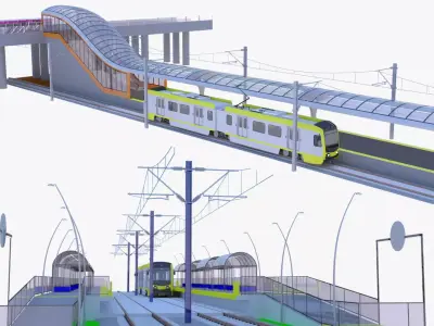 LA light rail stations II 3D Model Pack