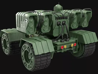 UGV Concept-3-Green-Clean Low-poly 3D model