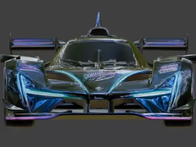 Black Stealth Formula Race Car 3D Model V01 Low-poly 3D model
