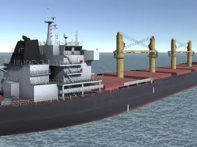 Bulk carrier ship 3d low-poly model Low-poly 3D model