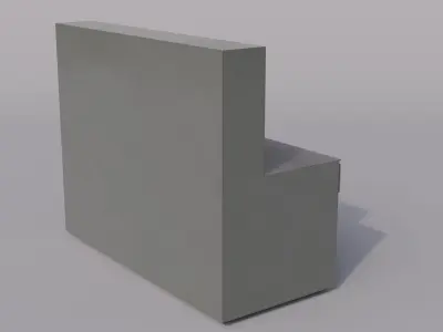 Massive metal workbench painted gray with scratches and defects Low-poly 3D model