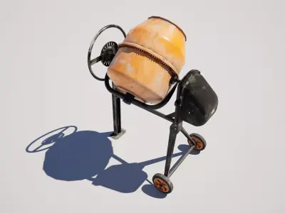 Concrete Cement Mixer Low-poly 3D model