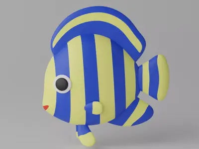 Cartoon Cute Fish 3D model buy