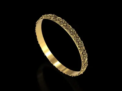 Floral Carved Bangle2 3D print model