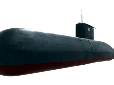 Preveze Class Submarine 209 Type 1400 Low-poly 3D model