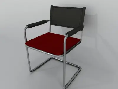 Waiting room chair Low-poly 3D model