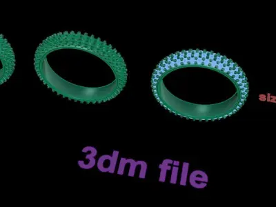 Dainty Cluster Diamond Infinity Band Size5 3D print model