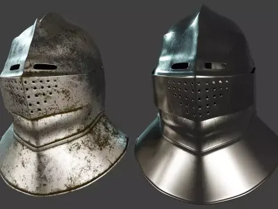 15th Knight Helmet 3D model