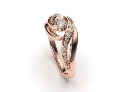 solitaire with ring sizes  8 part S18 3D print model