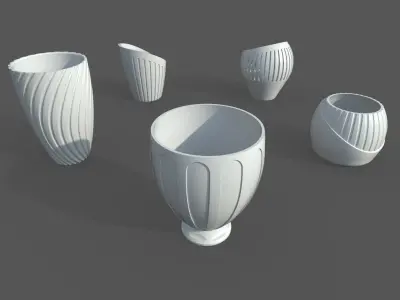 Vase Pack02 - 5 Models Free 3D print model
