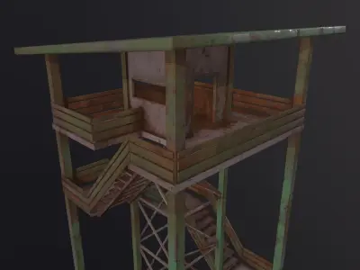 Military Watchtower 3D Model Low-poly 3D model