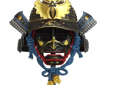 Helmet of  Samurai 001 3D model