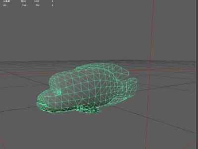 Wrasse Low-poly 3D model 4
