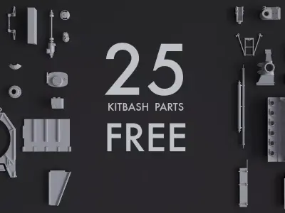 Kitbash Kit - 25 Free Original Star Wars Parts Free 3D model