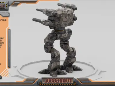 Juggernaut BattleMech Low-poly 3D model