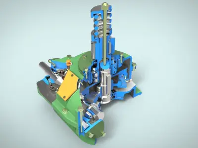 Worm gear with safety clutch 3D model