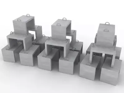 Stack Of Concrete Blocks 3D model