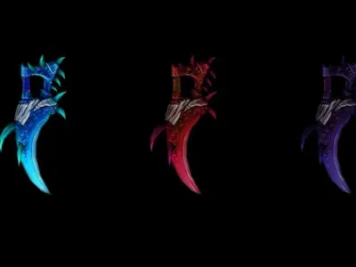 Frozen Bone Dagger Low-poly 3D model
