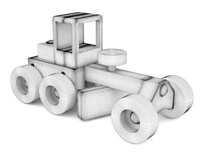 Wooden toy grader 03 3D model