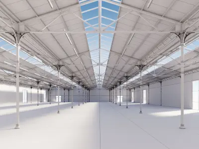 Industrial buildin with interior 1 3D model
