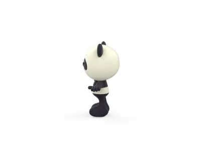 Character011 Panda Animal Low-poly 3D model