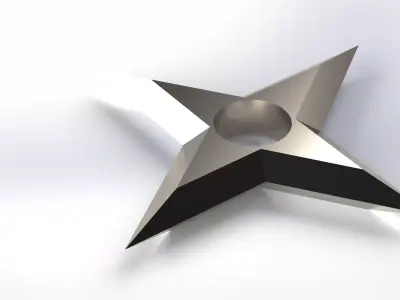 Low Poly Shuriken Ninja Throwing Star  Game Ready Low-poly 3D model