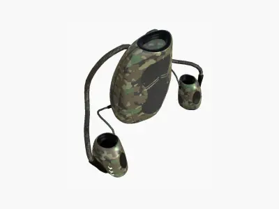 Jetpack I08 Green Camouflage - SciFi Character Design Low-poly 3D model