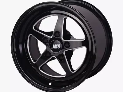 JMS Avenger Series Race Wheel 17 X 10 Black Diamond Cut Rear 3D model