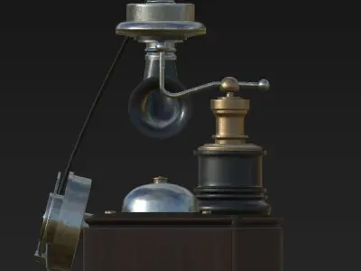 Antiquephone vintage telephone Low-poly 3D model