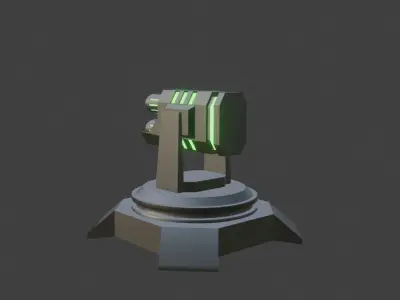 nuclear plasma turret Low-poly 3D model