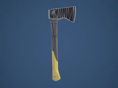 Stylized Tactical Axe Low-poly 3D model