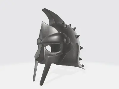 Dark Warlord Spartan Helmet Low-poly 3D model