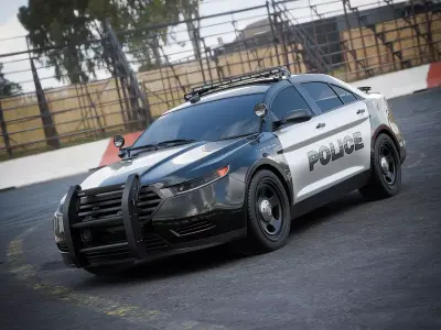 American Sedan Police Car 2 3D model