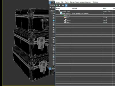 case set two silver briefcases Low-poly 3D model