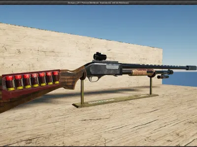 3 Pieces Shotgun L917 Series - Unreal Engine Project Low-poly 3D model