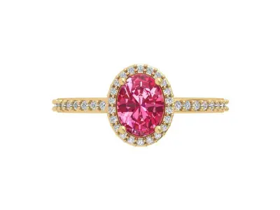 Oval Solitaire Ring 3D print model 25