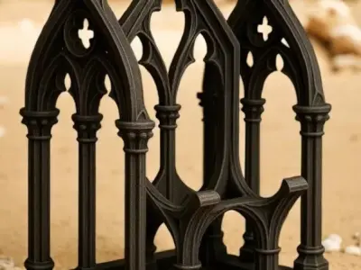 Cathedral-inspired phone holder 3D print model