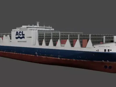 Ro-Ro Container Carrier ATLANTIC STAR Low-poly 3D model