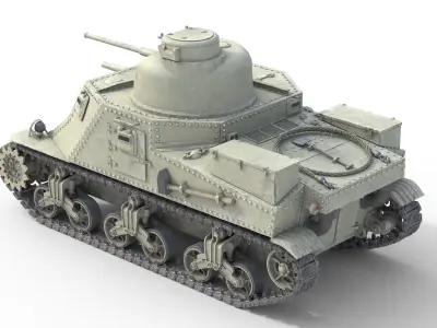 M3 Lee American Medium Tank Low-poly 3D model