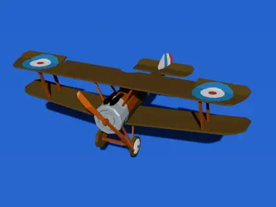 Sopwith Camel Low-poly model Low-poly 3D model