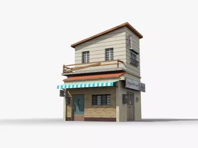 Japanese House x9 Low-poly 3D model