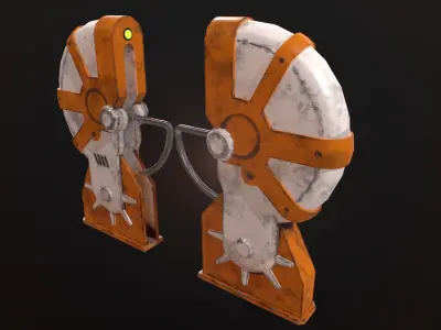 Turnstile 3 orange and star wars helmet Low-poly 3D model