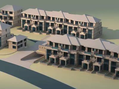 Architecture residential building 3D model