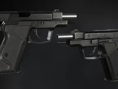 Fort-12 handgun - Model and Textures Low-poly 3D model Low-poly 3D model