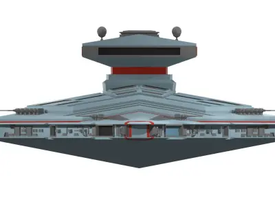 Low-poly spaceship star wars destroyer Low-poly 3D model